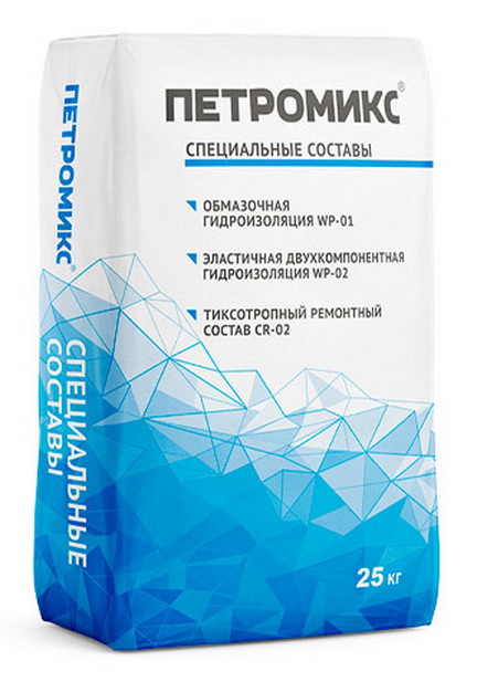 Гидроизоляция обмазочная однокомпонентная ПЕТРОМИКС WP-01 25 кг