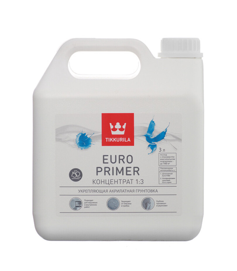 Грунт Tikkurila Euro Primer 3 л концентрат 1:3
